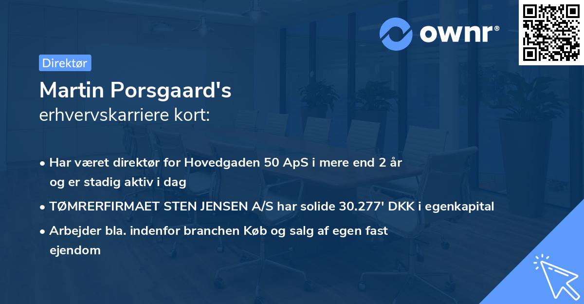 Martin Porsgaard's erhvervskarriere kort