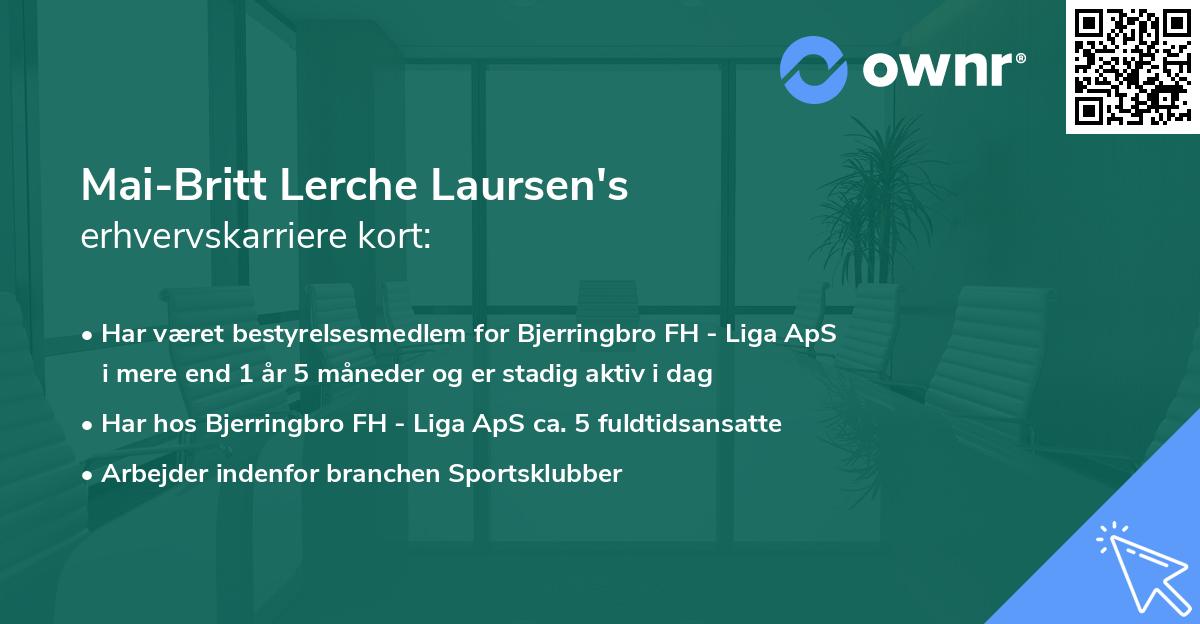 Mai-Britt Lerche Laursen's erhvervskarriere kort