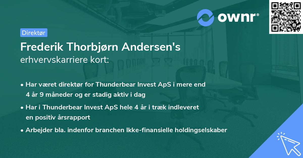 Frederik Thorbjørn Andersen's erhvervskarriere kort