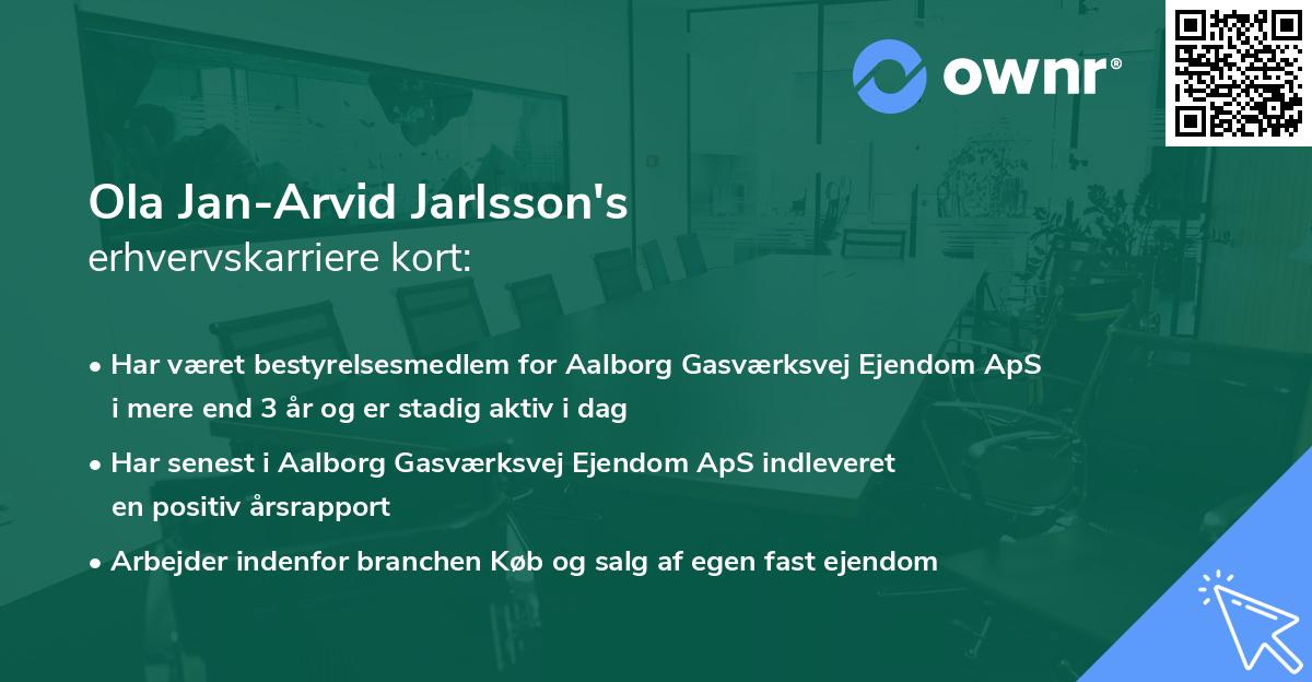 Ola Jan-Arvid Jarlsson's erhvervskarriere kort