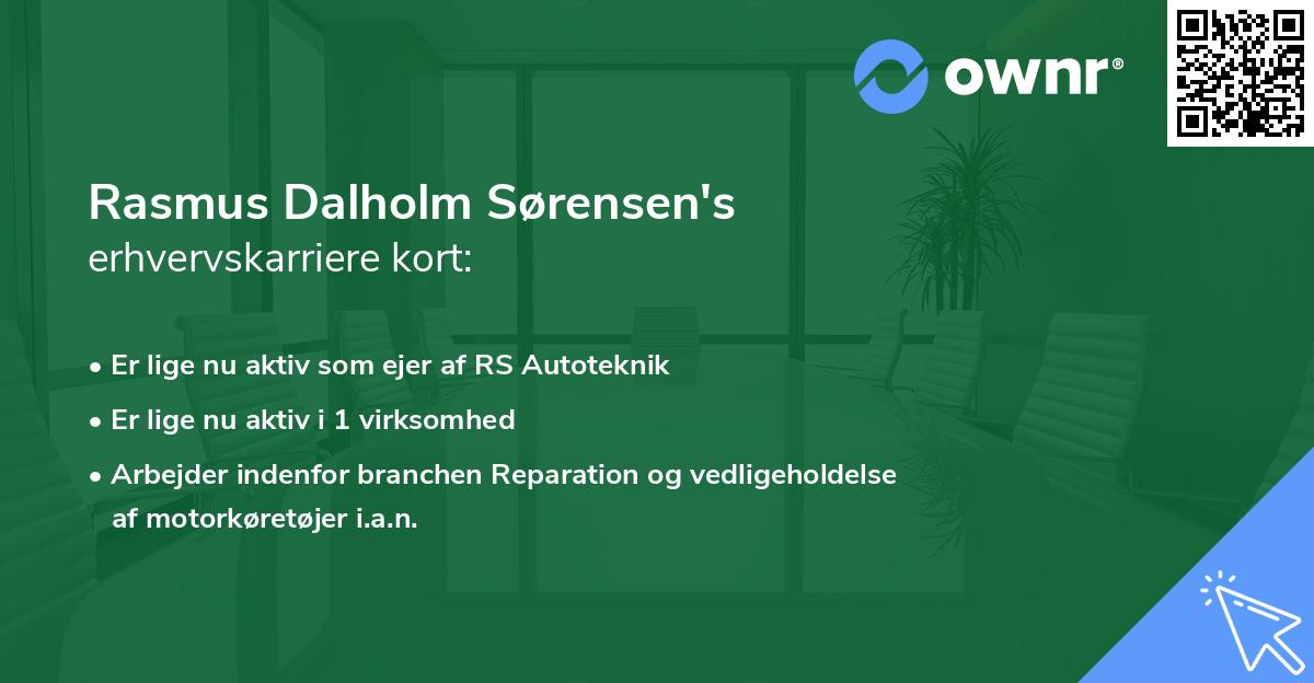 Rasmus Dalholm Sørensen's erhvervskarriere kort