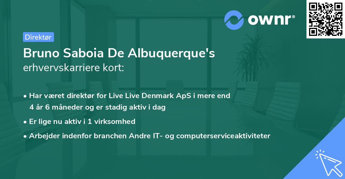 Bruno Saboia De Albuquerque's erhvervskarriere kort