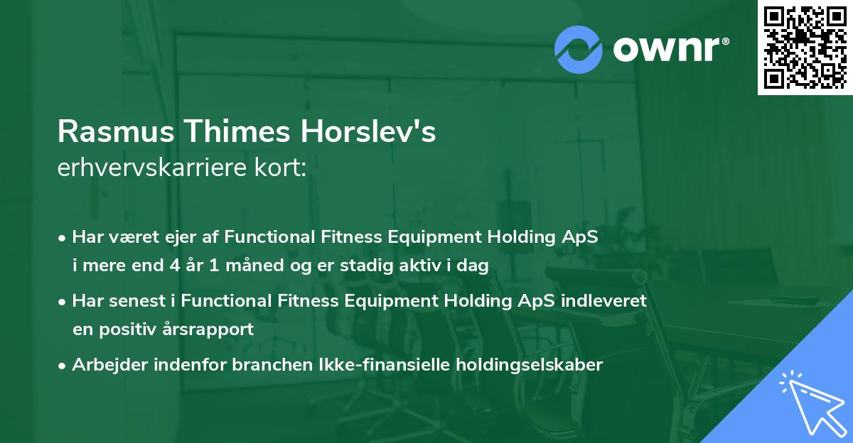 Rasmus Thimes Horslev's erhvervskarriere kort