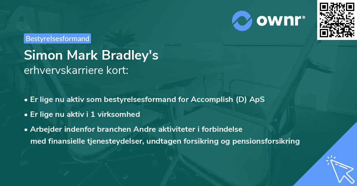Simon Mark Bradley's erhvervskarriere kort