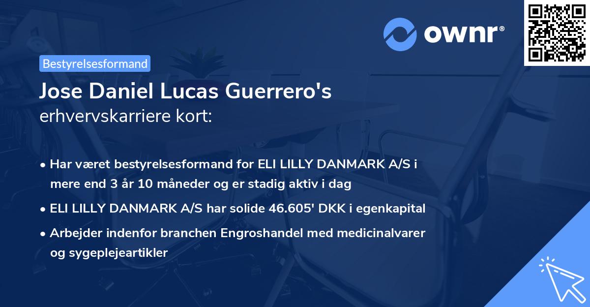 Jose Daniel Lucas Guerrero's erhvervskarriere kort