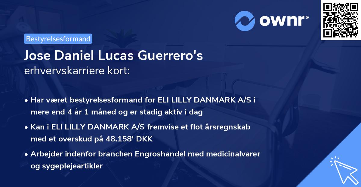 Jose Daniel Lucas Guerrero's erhvervskarriere kort