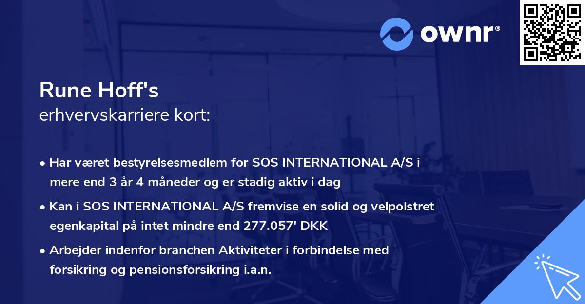 Rune Hoff's erhvervskarriere kort