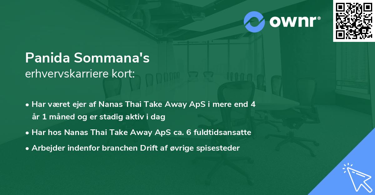 Panida Sommana's erhvervskarriere kort