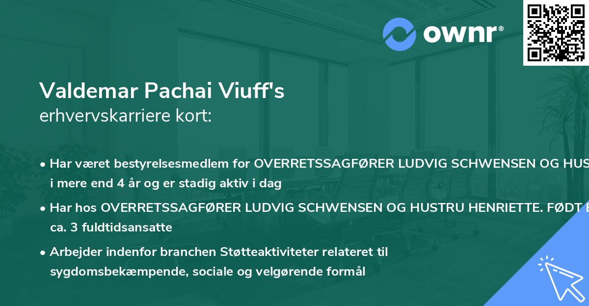 Valdemar Pachai Viuff's erhvervskarriere kort