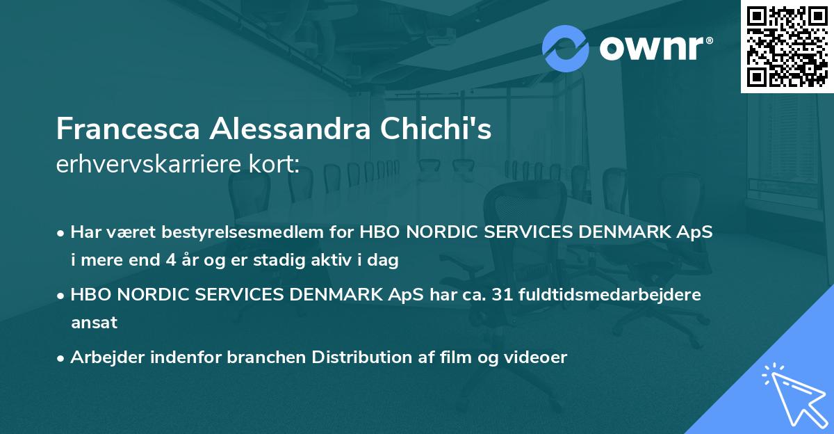Francesca Alessandra Chichi's erhvervskarriere kort
