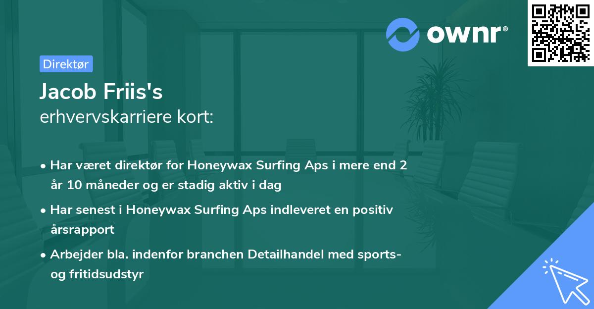 Jacob Friis's erhvervskarriere kort
