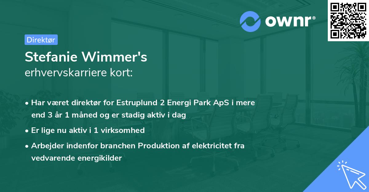 Stefanie Wimmer's erhvervskarriere kort