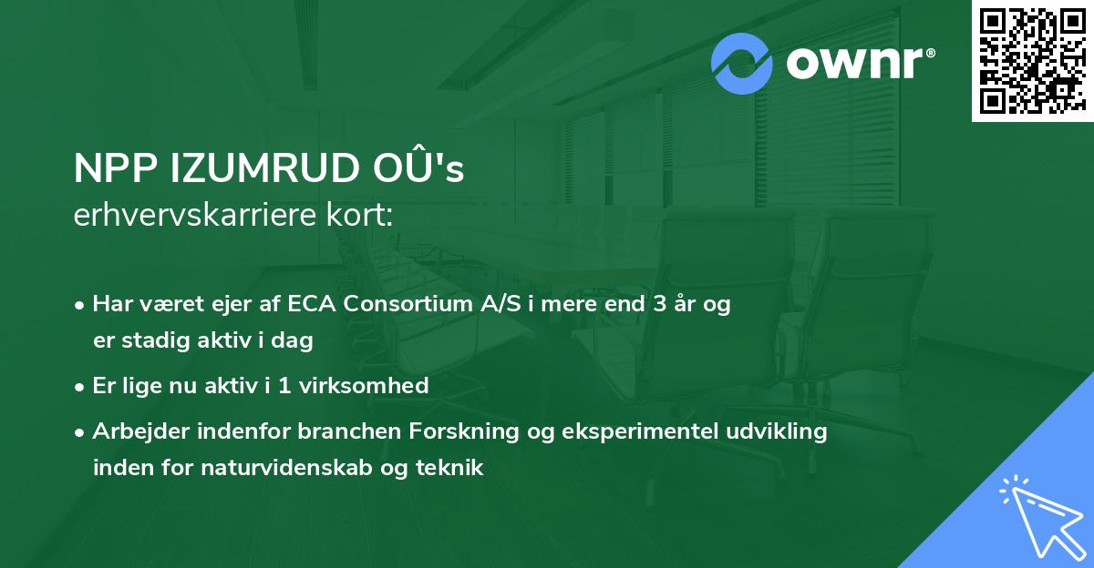 NPP IZUMRUD OÛ's erhvervskarriere kort