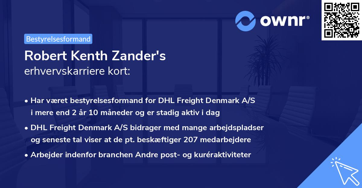 Robert Kenth Zander's erhvervskarriere kort