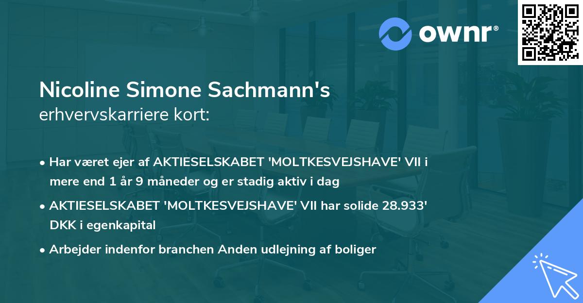 Nicoline Simone Sachmann's erhvervskarriere kort