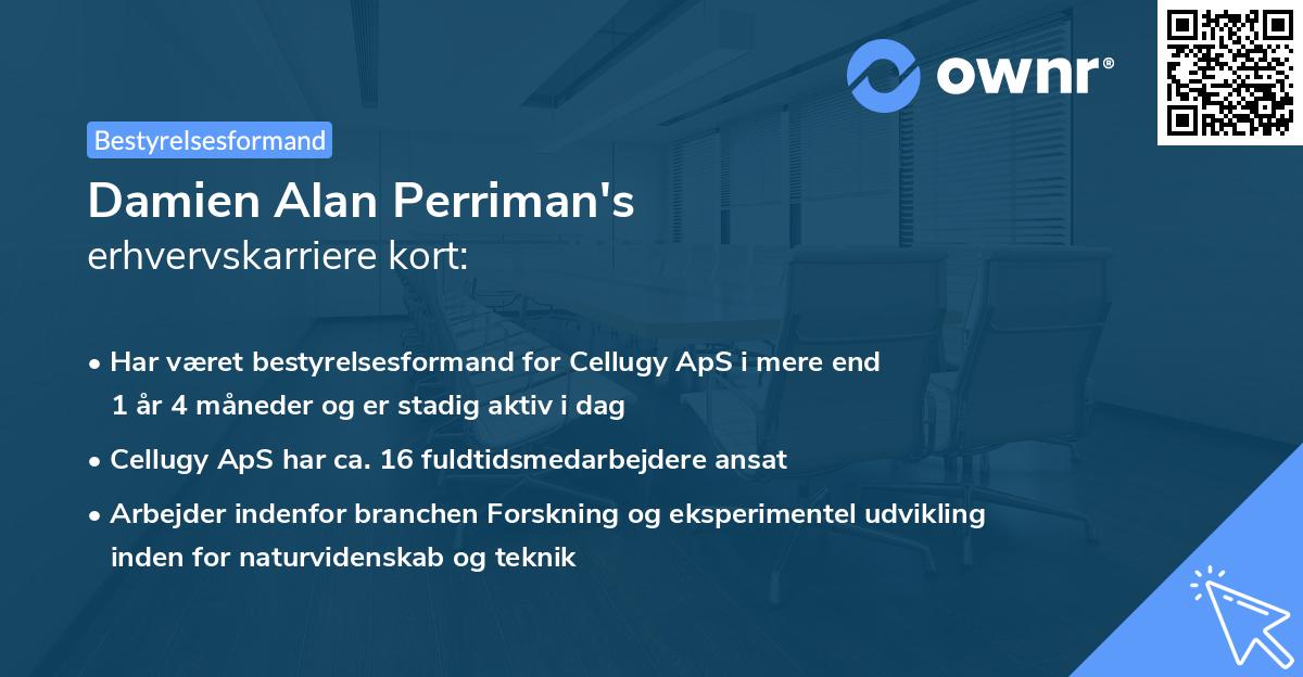 Damien Alan Perriman's erhvervskarriere kort