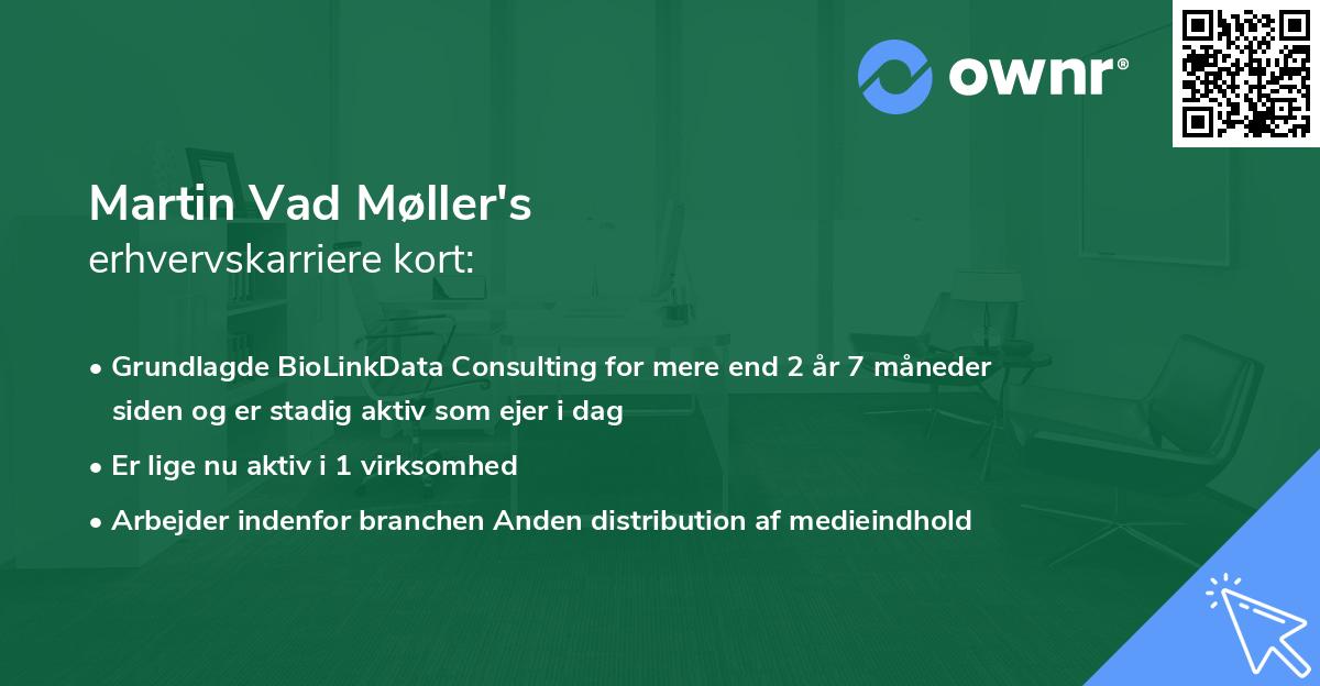 Martin Vad Møller's erhvervskarriere kort