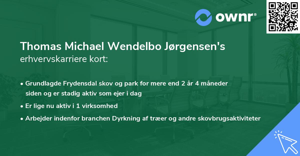Thomas Michael Wendelbo Jørgensen's erhvervskarriere kort