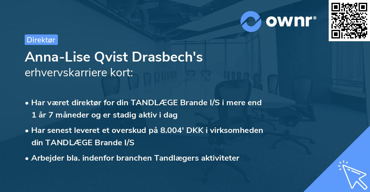 Anna-Lise Qvist Drasbech's erhvervskarriere kort