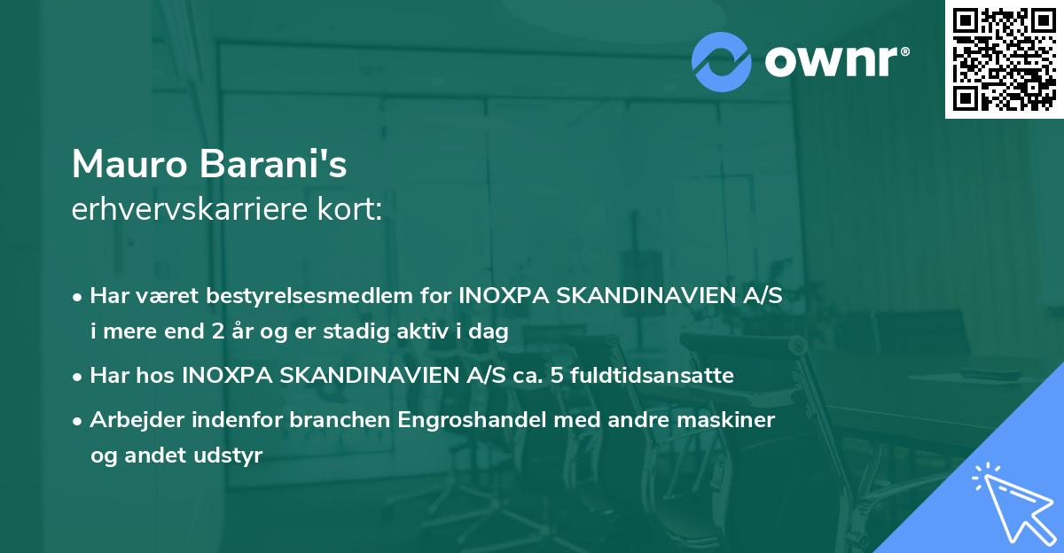 Mauro Barani's erhvervskarriere kort