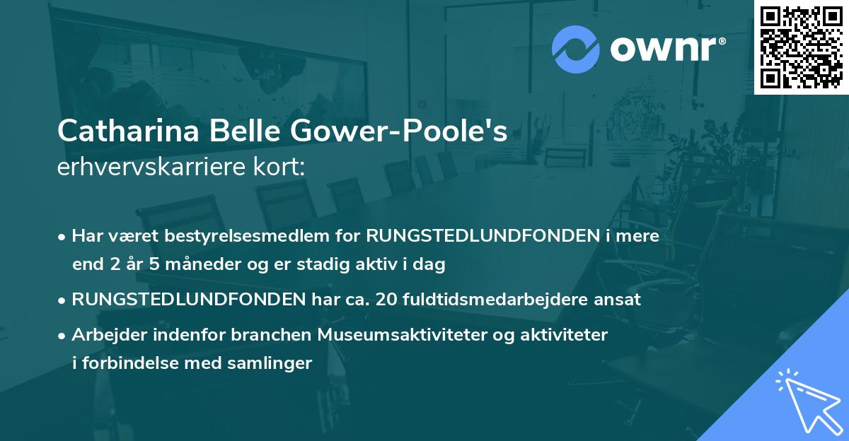 Catharina Belle Gower-Poole's erhvervskarriere kort