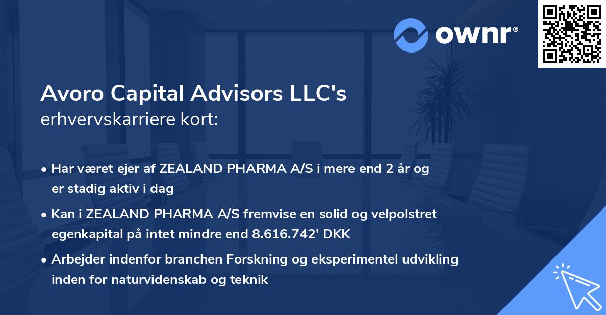 Avoro Capital Advisors LLC's erhvervskarriere kort