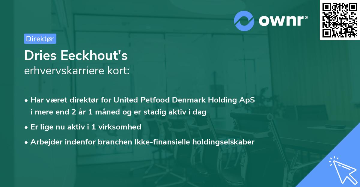 Dries Eeckhout's erhvervskarriere kort