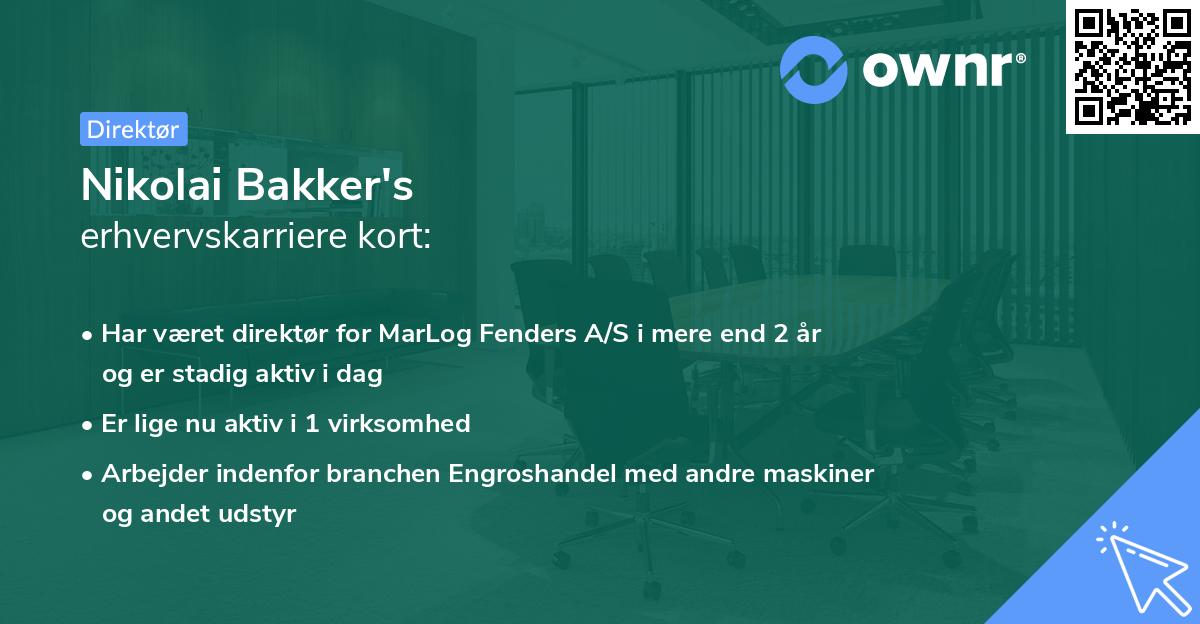 Nikolai Bakker's erhvervskarriere kort