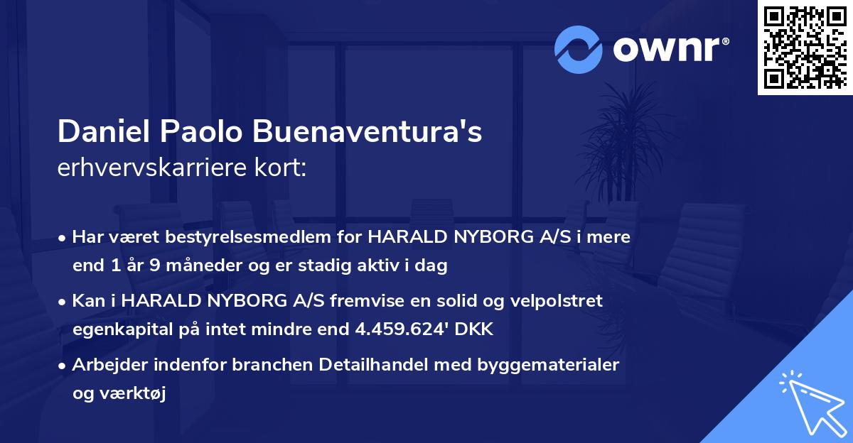 Daniel Paolo Buenaventura's erhvervskarriere kort
