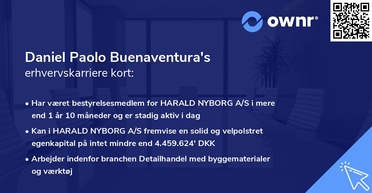Daniel Paolo Buenaventura's erhvervskarriere kort