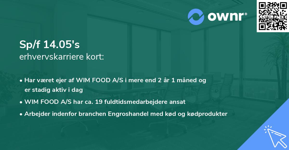 Sp/f 14.05's erhvervskarriere kort