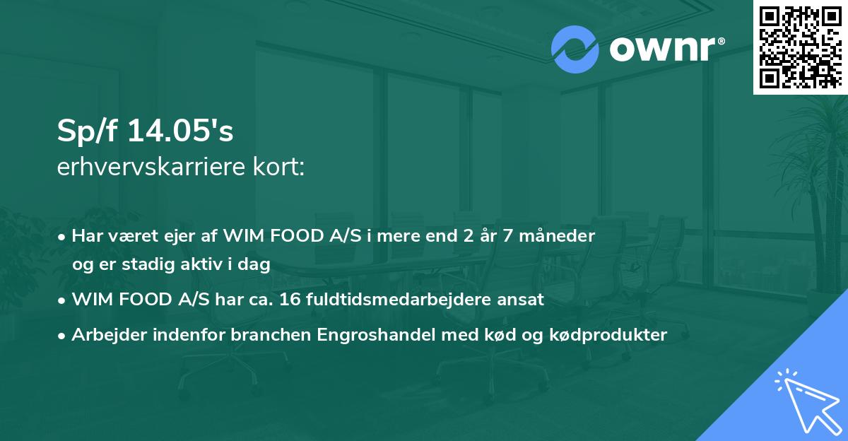 Sp/f 14.05's erhvervskarriere kort