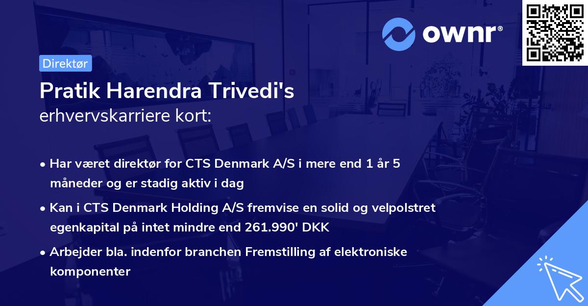 Pratik Harendra Trivedi's erhvervskarriere kort