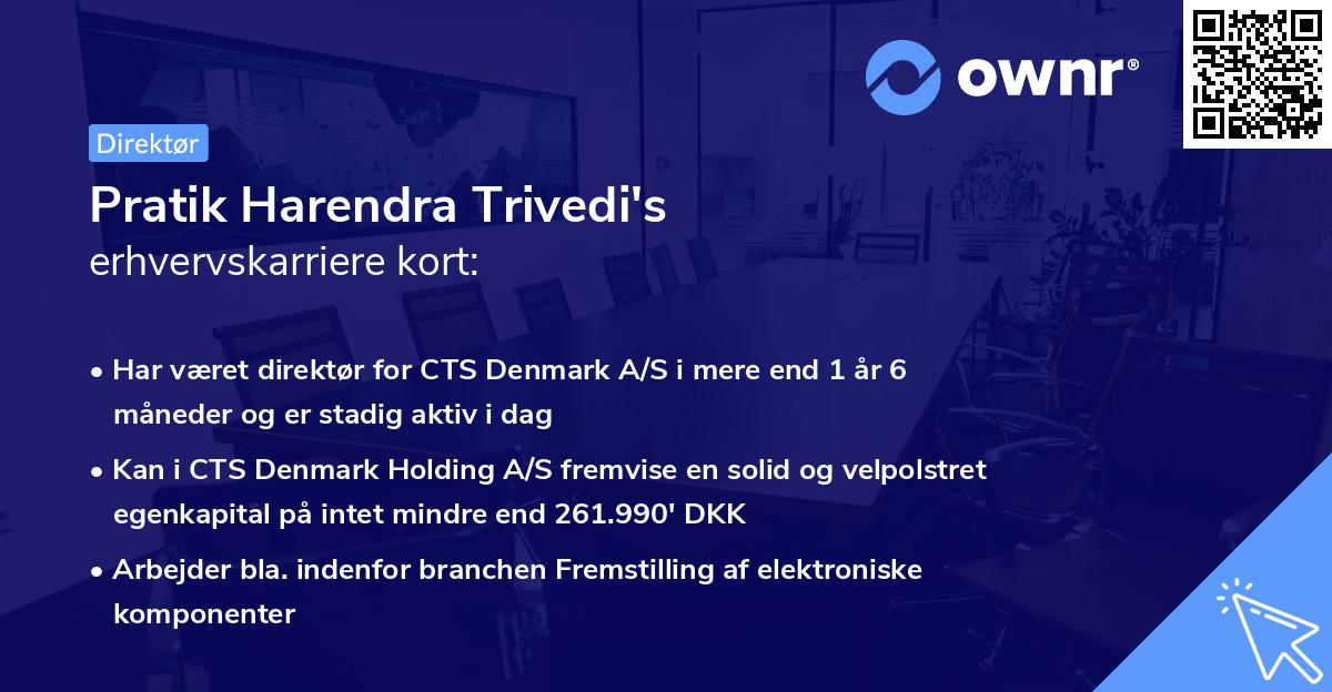 Pratik Harendra Trivedi's erhvervskarriere kort