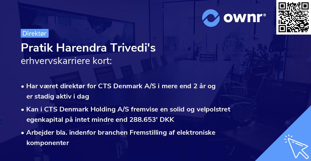 Pratik Harendra Trivedi's erhvervskarriere kort