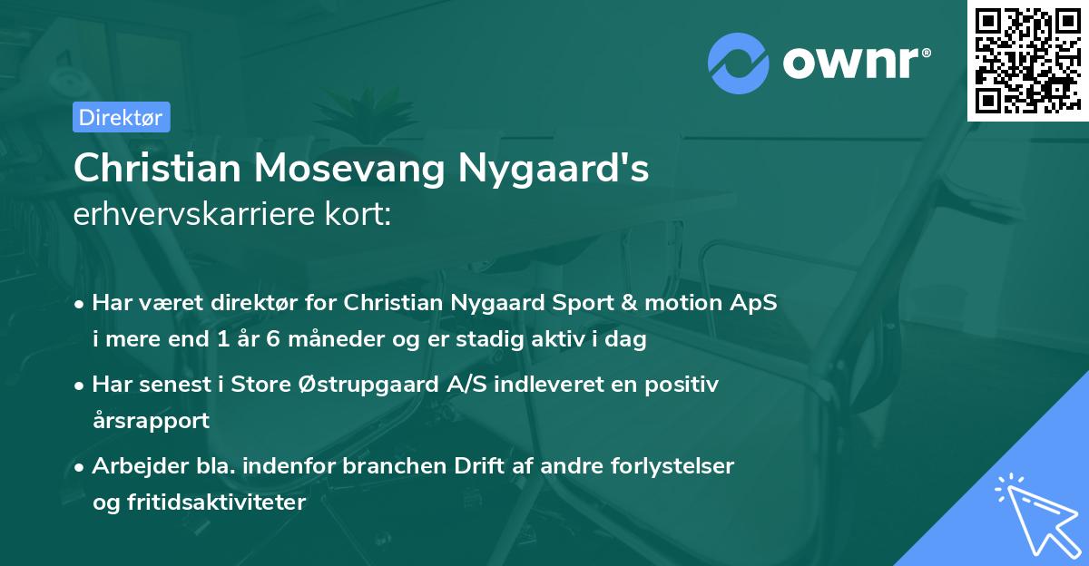 Christian Mosevang Nygaard's erhvervskarriere kort