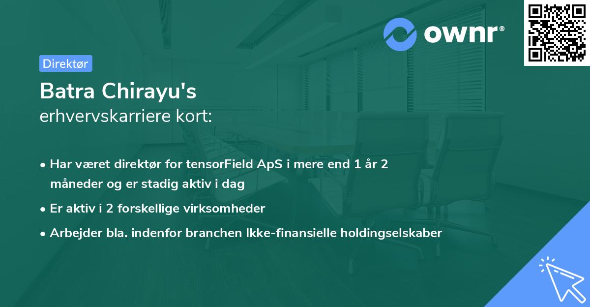 Batra Chirayu's erhvervskarriere kort