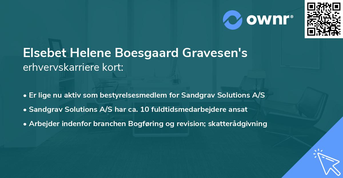 Elsebet Helene Boesgaard Gravesen's erhvervskarriere kort