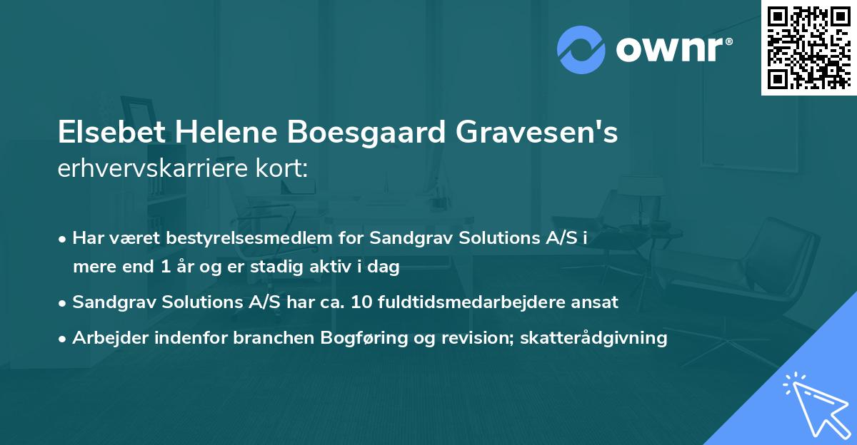 Elsebet Helene Boesgaard Gravesen's erhvervskarriere kort
