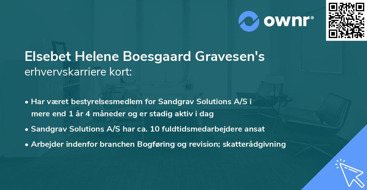 Elsebet Helene Boesgaard Gravesen's erhvervskarriere kort