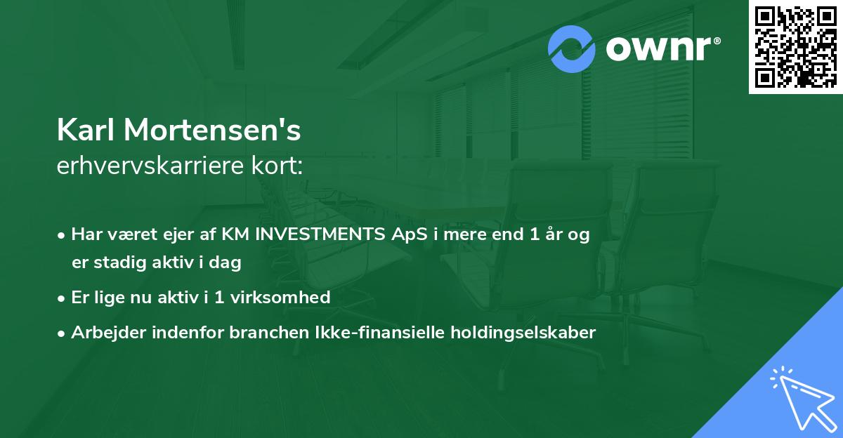 Karl Mortensen's erhvervskarriere kort