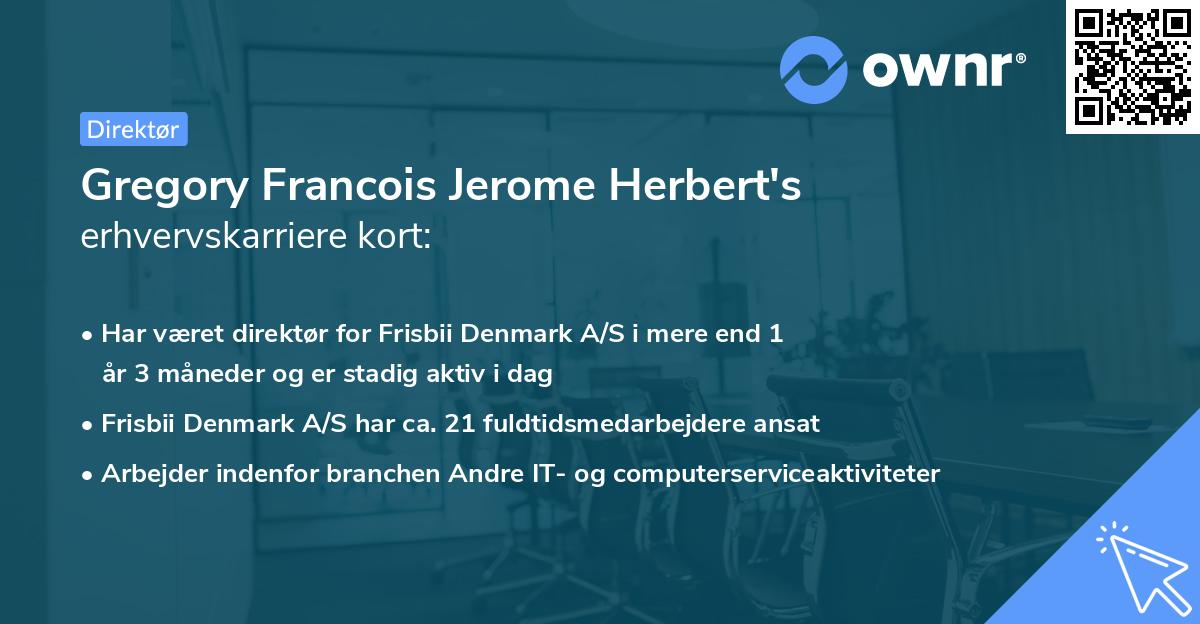 Gregory Francois Jerome Herbert's erhvervskarriere kort