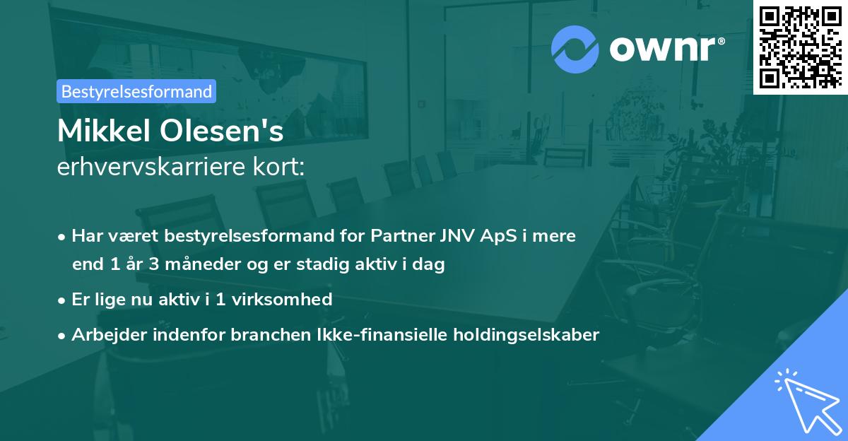 Mikkel Olesen's erhvervskarriere kort