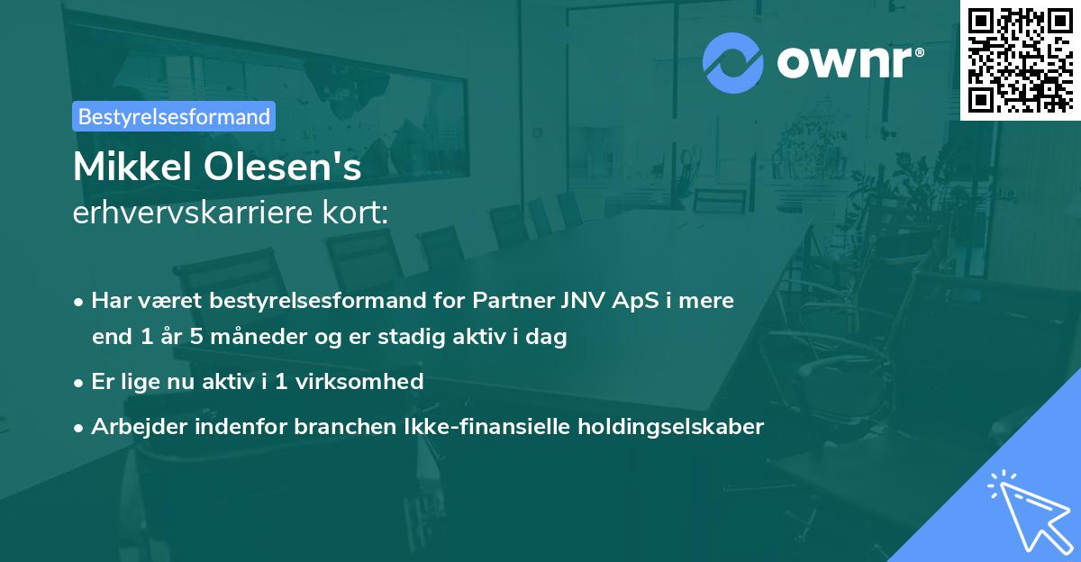 Mikkel Olesen's erhvervskarriere kort