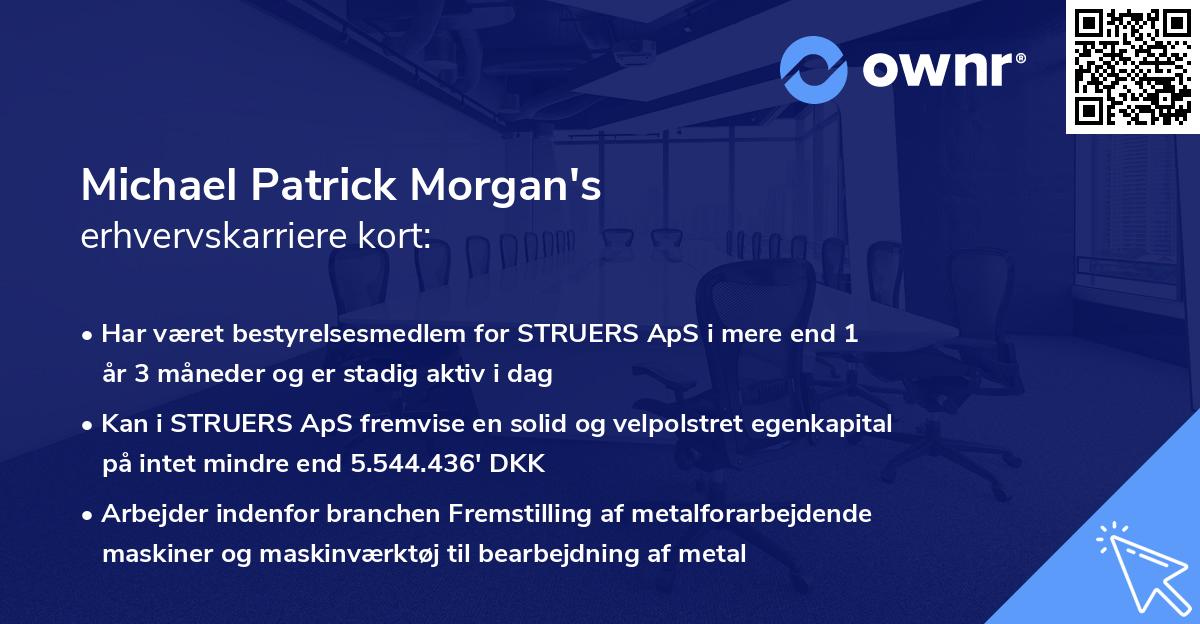 Michael Patrick Morgan's erhvervskarriere kort