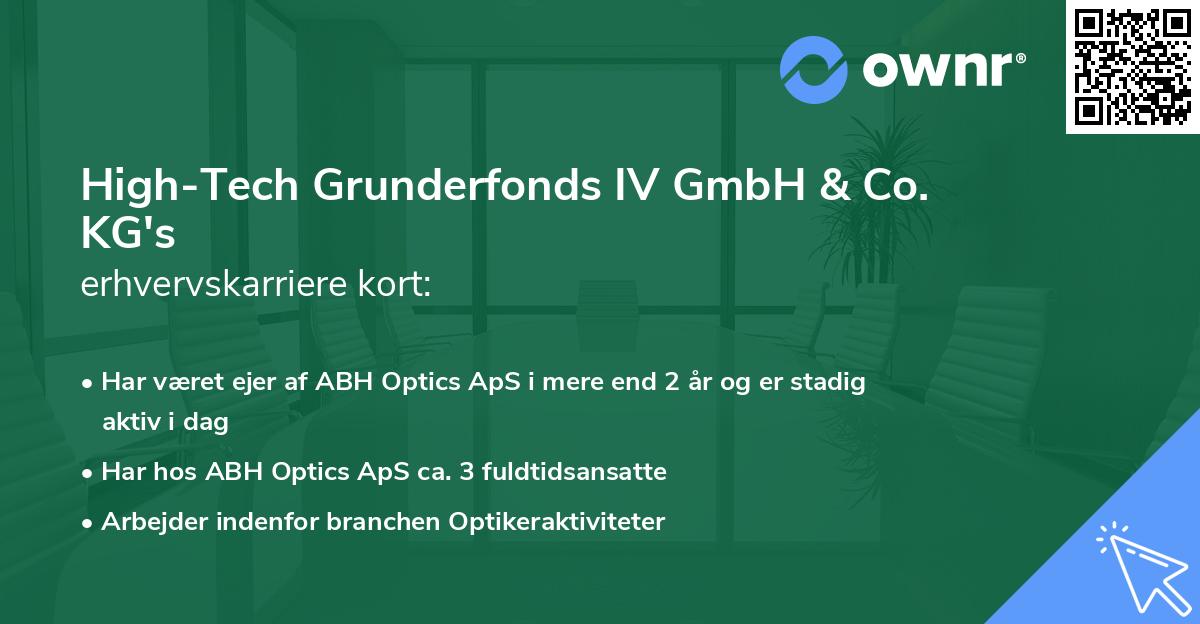 High-Tech Grunderfonds IV GmbH & Co. KG's erhvervskarriere kort