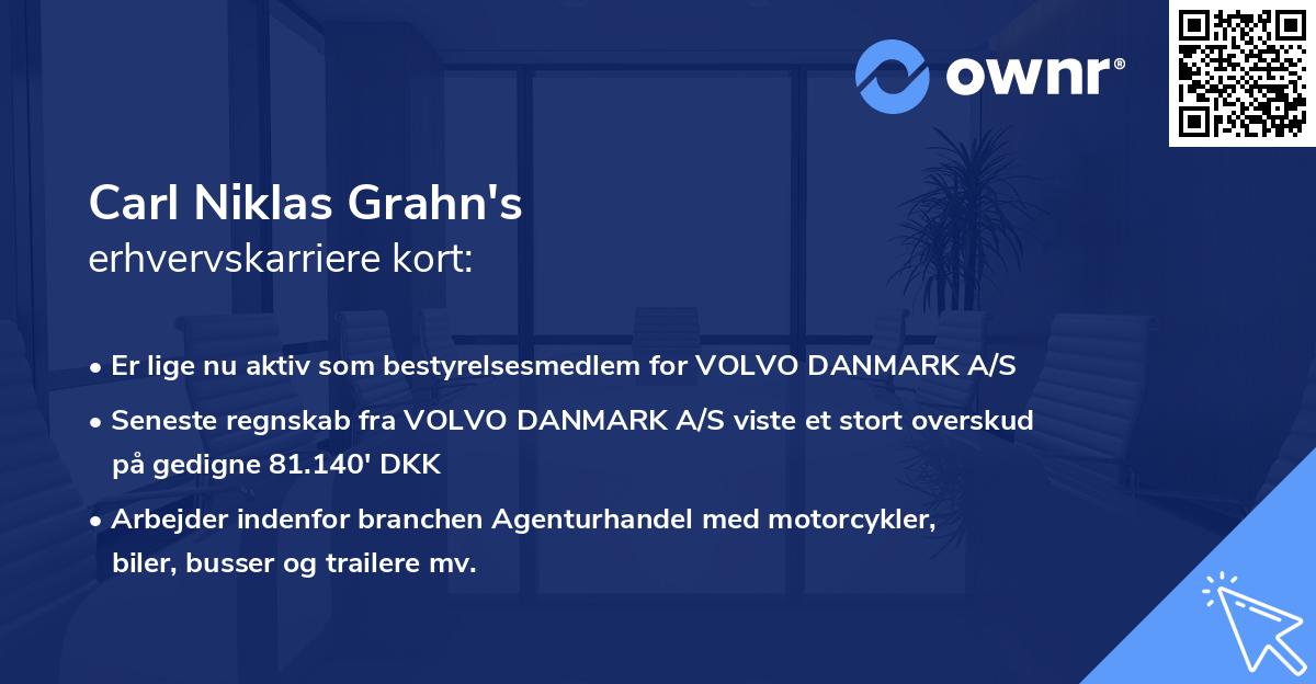 Carl Niklas Grahn's erhvervskarriere kort