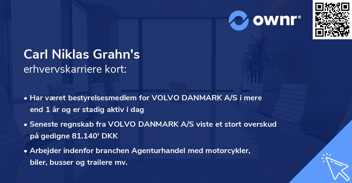 Carl Niklas Grahn's erhvervskarriere kort