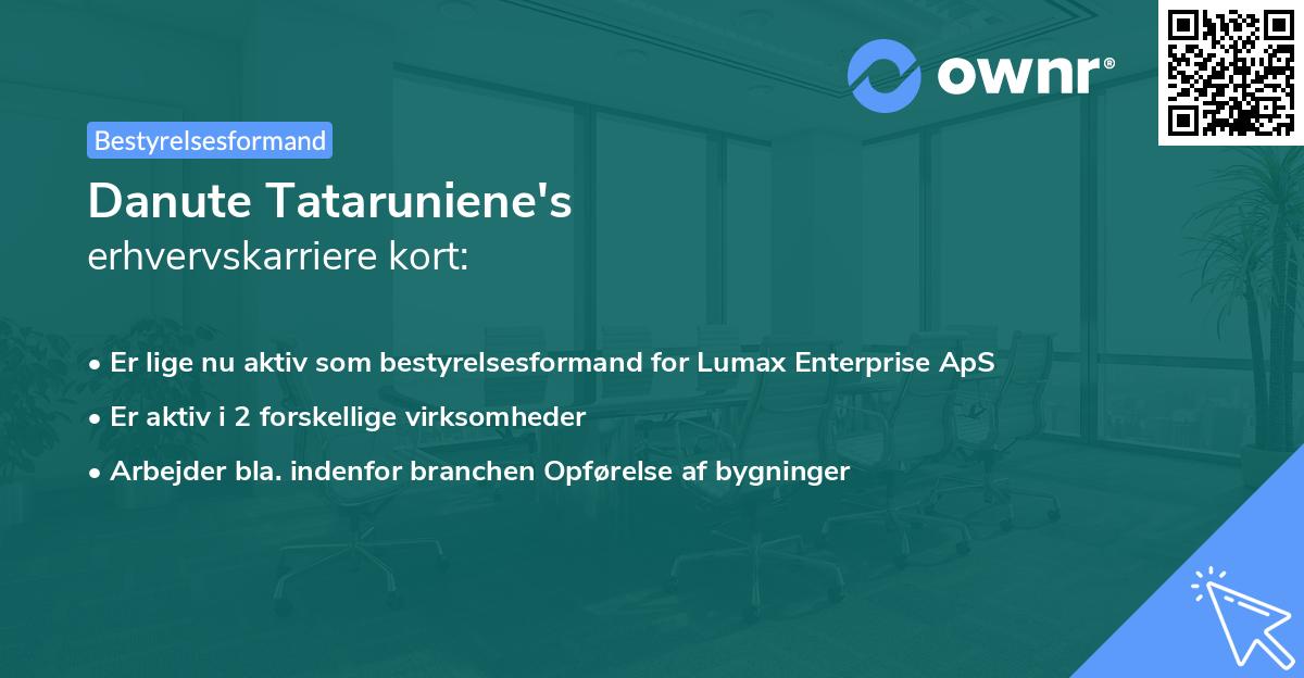 Danute Tataruniene's erhvervskarriere kort