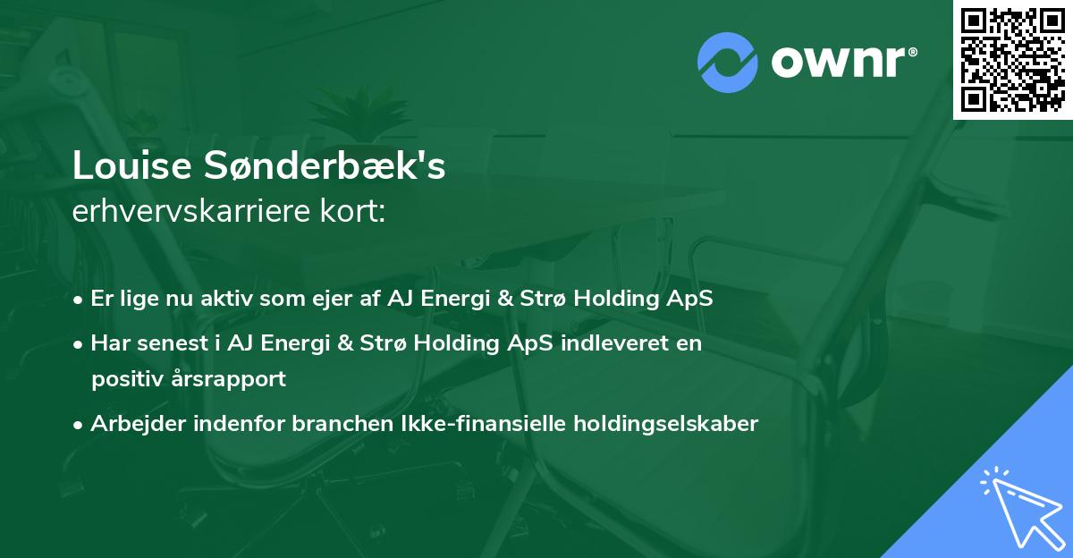 Louise Sønderbæk's erhvervskarriere kort